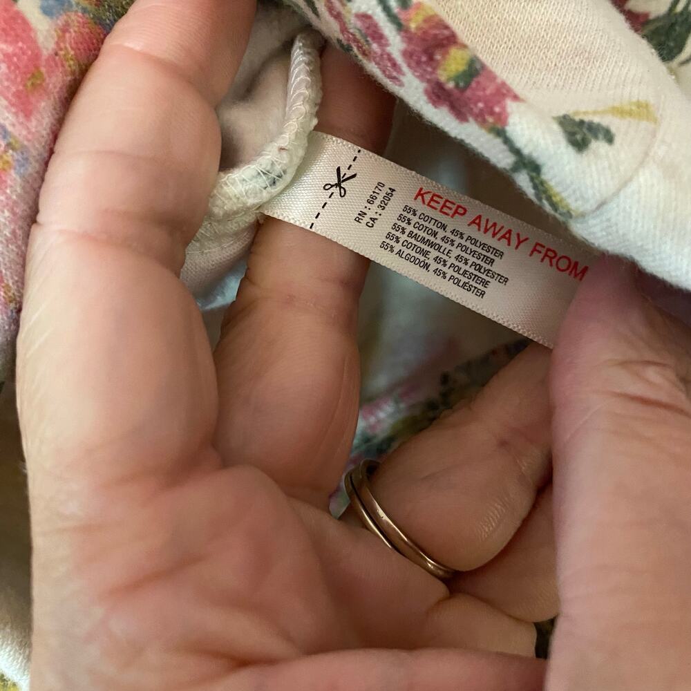 Daily Practice Anthropologie Cream Floral Hoodie Sweatshirt Loungewear Small - Picture 10 of 10